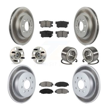 Front Rear Hub Bearing Coated Disc Brake Rotor And Pads Kit (10Pc) For 2001-2005 Acura EL KBB-107969
