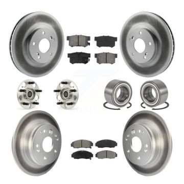 Front Rear Hub Bearing Coated Disc Brake Rotor And Pads Kit (10Pc) For 1999-2003 Acura TL KBB-107975