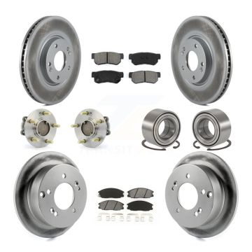 Front Rear Wheel Hub Bearing Coated Disc Brake Rotor And Pad Kit (10Pc) For Hyundai XG350 KBB-107989