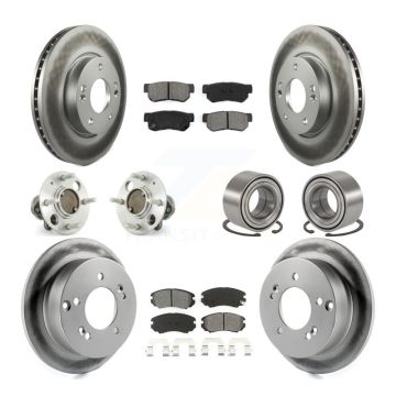 Front Rear Hub Bearing Coated Brake Rotor Pad Kit (10Pc) For Hyundai Sonata From 03 01 05 KBB-107995