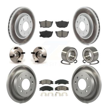 Front Rear Hub Bearing Coated Disc Brake Rotor & Pads Kit (10Pc) For Kia Spectra Spectra5 KBB-108003