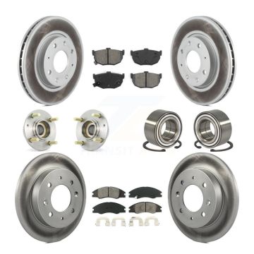 Front Rear Hub Bearing Coated Disc Brake Rotor & Pads Kit (10Pc) For Kia Spectra Spectra5 KBB-108006
