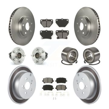 Front Rear Hub Bearing Coat Brake Rotor Pads Kit (10Pc) For Toyota Matrix Corolla Pontiac KBB-108010