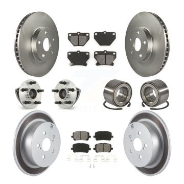 Front Rear Hub Bearing Coated Brake Rotor & Pad Kit (10Pc) For Toyota Matrix Pontiac Vibe KBB-108012