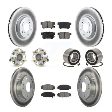 Front Rear Hub Bearing Coated Disc Brake Rotor & Pad Kit (10Pc) For Honda Civic Acura CSX KBB-108015
