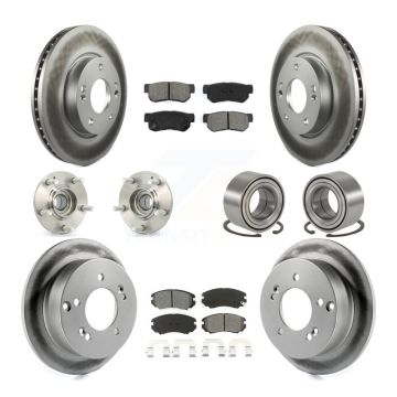 Front Rear Hub Bearing Coated Brake Rotor Pads Kit (10Pc) For Hyundai Tucson Kia Sportage KBB-108028