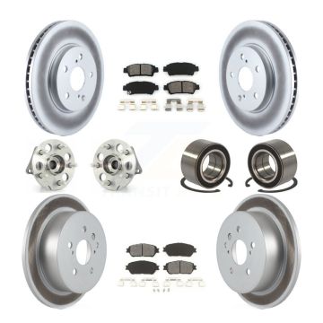 Front Rear Hub Bearing Coated Brake Rotor Pads Kit (10Pc) For 2004-2010 Toyota Sienna AWD KBB-108035