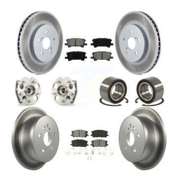 Front Rear Hub Bearing Coated Brake Rotor And Pad Kit (10Pc) For Lexus RX350 RX330 Toyota KBB-108037