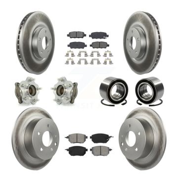 Front Rear Hub Bearing Coated Disc Brake Rotor & Pads Kit (10Pc) For Nissan Altima Maxima KBB-108042