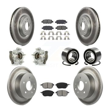 Front Rear Hub Bearing Coated Disc Brake Rotor & Pads Kit (10Pc) For Nissan Altima Maxima KBB-108043