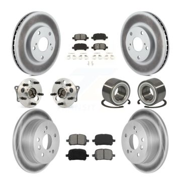Front Rear Hub Bearing Coated Disc Brake Rotor And Pad Kit (10Pc) For Toyota Camry Solara KBB-108049