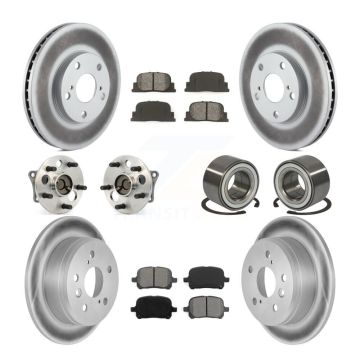Front Rear Hub Bearing Coated Brake Rotor And Pad Kit (10Pc) For Toyota Camry Lexus ES300 KBB-108050