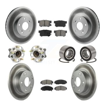 Front Rear Hub Bearing Coated Disc Brake Rotor And Pad Kit (10Pc) For 2004-2008 Acura TSX KBB-108065