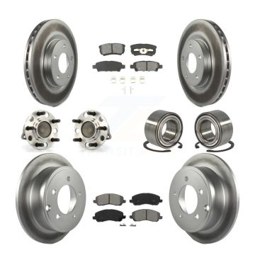Front Rear Hub Bearing Coated Brake Rotor & Pad Kit (10Pc) For Jeep Patriot Compass Dodge KBB-108071