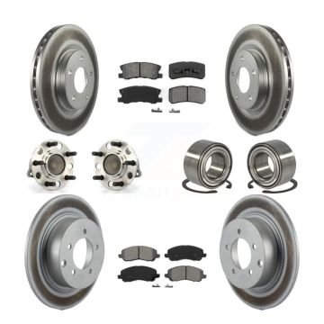 Front Rear Hub Bearing Coated Brake Rotor And Pad Kit (10Pc) For Jeep Patriot Compass FWD KBB-108072