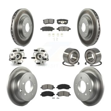 Front Rear Hub Bearing Coated Brake Rotor & Pad Kit (10Pc) For Jeep Patriot Compass Dodge KBB-108074
