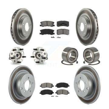 Front Rear Hub Bearing Coated Disc Brake Rotor & Pads Kit (10Pc) For Jeep Patriot Compass KBB-108075