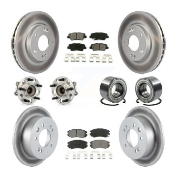 Front Rear Hub Bearing Coat Brake Rotor Pads Kit (10Pc) For Hyundai Elantra From 03 23 10 KBB-108081