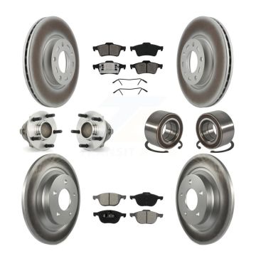 Front Rear Hub Bearing Coated Disc Brake Rotor & Pad Kit (10Pc) For 2006 Mazda 5 To 02 06 KBB-108095