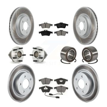 Front Rear Hub Bearings Assembly Coated Disc Brake Rotors And Pads Kit (10Pc) For Mazda 3 KBB-108098