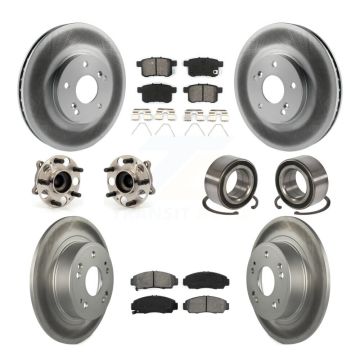 Front Rear Hub Bearing Coated Disc Brake Rotor Pads Kit (10Pc) For Honda Accord Acura TSX KBB-108105