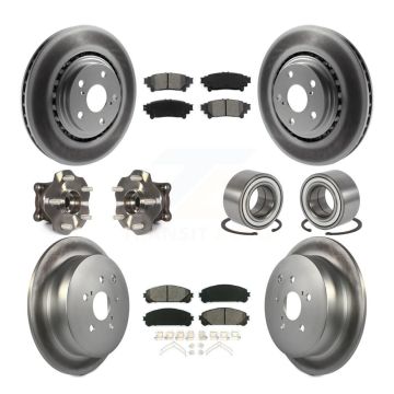 Front Rear Hub Bearing Coat Brake Rotor Pads Kit (10Pc) For Toyota Highlander Lexus RX350 KBB-108109