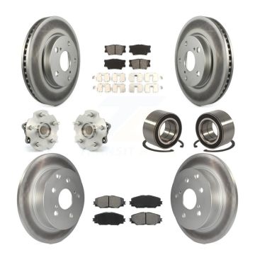 Front Rear Hub Bearing Coated Disc Brake Rotors And Pads Kit (10Pc) For 2010 Lexus HS250h KBB-108112