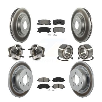 Front Rear Hub Bearing Coated Disc Brake Rotor & Pads Kit (10Pc) For Mitsubishi Outlander KBB-108114