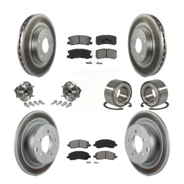 Front Rear Hub Bearing Coated Brake Rotor And Pad Kit (10Pc) For Mitsubishi Outlander RVR KBB-108116