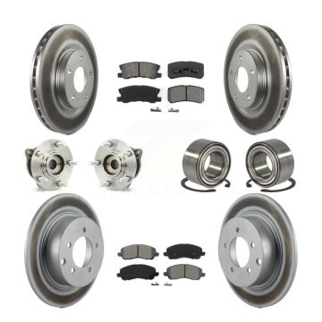 Front Rear Hub Bearing Coated Brake Rotor & Pad Kit (10Pc) For Mitsubishi Outlander Sport KBB-108119