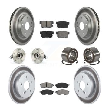 Front Rear Hub Bearing Coated Brake Rotor And Pad Kit (10Pc) For 2007-2013 Suzuki SX4 AWD KBB-108122