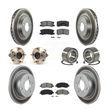 Front Rear Hub Bearing Coated Brake Rotor Pads Kit (10Pc) For Mitsubishi Lancer Outlander KBB-108125