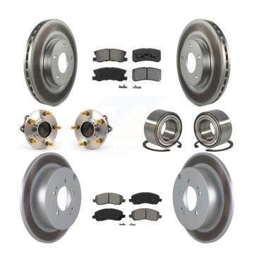 Front Rear Hub Bearing Coated Disc Brake Rotor & Pads Kit (10Pc) For Mitsubishi Outlander KBB-108126