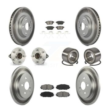 Front Rear Hub Bearing Coat Brake Rotor Pads Kit (10Pc) For Toyota Corolla Matrix Pontiac KBB-108129
