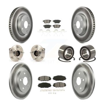 Front Rear Hub Bearing Coat Brake Rotor Pads Kit (10Pc) For Toyota Matrix S with FWD 2.4L KBB-108135