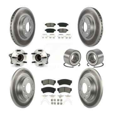 Front Rear Hub Bearing Coated Disc Brake Rotor Pads Kit (10Pc) For 2009-2013 Mazda 6 3.7L KBB-108137
