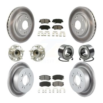 Front Rear Hub Bearing Coat Brake Rotor Pads Kit (10Pc) For Hyundai Elantra From 03 23 10 KBB-108139
