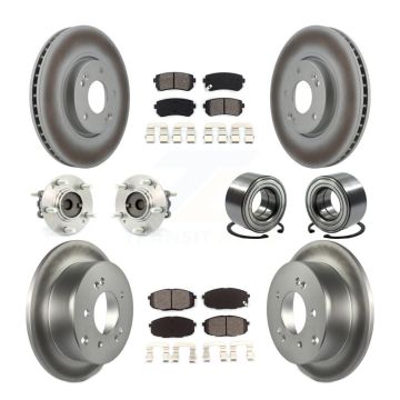 Front Rear Hub Bearing Coated Disc Brake Rotor & Pad Kit (10Pc) For Kia Forte Koup Forte5 KBB-108165