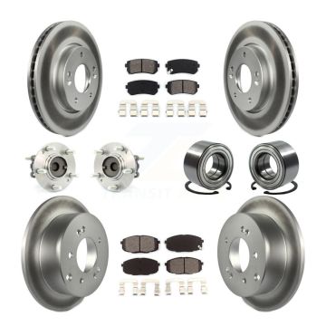 Front Rear Hub Bearing Coated Disc Brake Rotor & Pad Kit (10Pc) For Kia Forte Koup Forte5 KBB-108166