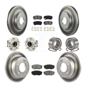 Front Rear Hub Bearing Coated Brake Rotor Pads Kit (10Pc) For Hyundai Tucson Kia Sportage KBB-108168