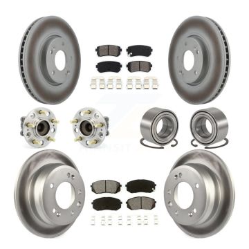 Front Rear Hub Bearing Coated Brake Rotor Pads Kit (10Pc) For Hyundai Tucson Kia Sportage KBB-108171