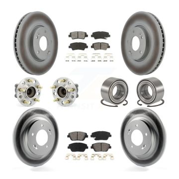 Front Rear Hub Bearing Coated Brake Rotor & Pads Kit (10Pc) For 2013-2015 Kia Optima 2.4L KBB-108173