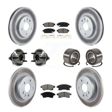 Front Rear Hub Bearings Coated Disc Brake Rotors And Pads Kit (10Pc) For Chevrolet Sonic KBB-108188