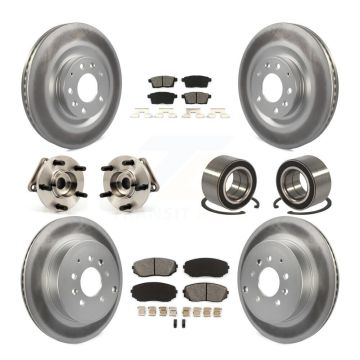Front Rear Hub Bearing Coated Brake Rotor And Pad Kit (10Pc) For 2007-2015 Mazda CX-9 AWD KBB-108192
