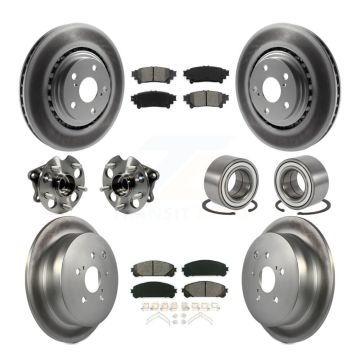 Front Rear Hub Bearing Coated Brake Rotor Pads Kit (10Pc) For 2011-2020 Toyota Sienna AWD KBB-108204