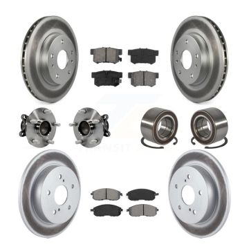 Front Rear Hub Bearing Coated Brake Rotor And Pad Kit (10Pc) For 2008-2013 Suzuki SX4 FWD KBB-108207