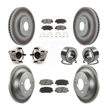 Front Rear Hub Bearing Coat Brake Rotor Pads Kit (10Pc) For Hyundai Veloster Turbocharged KBB-108209