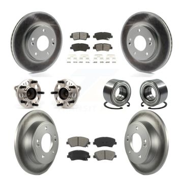 Front Rear Hub Bearing Coated Brake Rotor Pad Kit (10Pc) For Hyundai Elantra GT Kia Forte KBB-108211