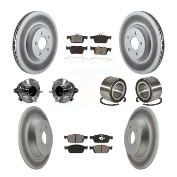 Front Rear Hub Bearing Coated Disc Brake Rotor Pad Kit (10Pc) For Ford Escape Lincoln MKC KBB-108215