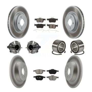 Front Rear Hub Bearing Coat Brake Rotor Pad Kit (10Pc) For Ford Escape FWD with 2.5L/1.5L KBB-108217